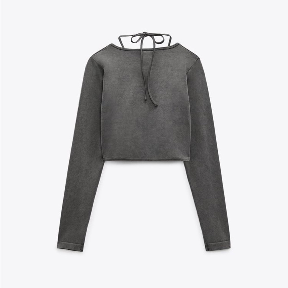 ZARA SEAMLESS RUCHED TOP - Picture 9 of 10